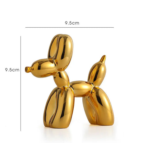 Balloon Dog Doggy Poo Statue Resin Animal Sculpture Home Decoration Resin Craft Office Decor Standing black gold