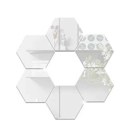 Acrylic Hexagon Mirror Wall Stickers Self Adhesive Removable Livingroom Bathroom Bedroom Wall Decoration Mirror Home Decoration