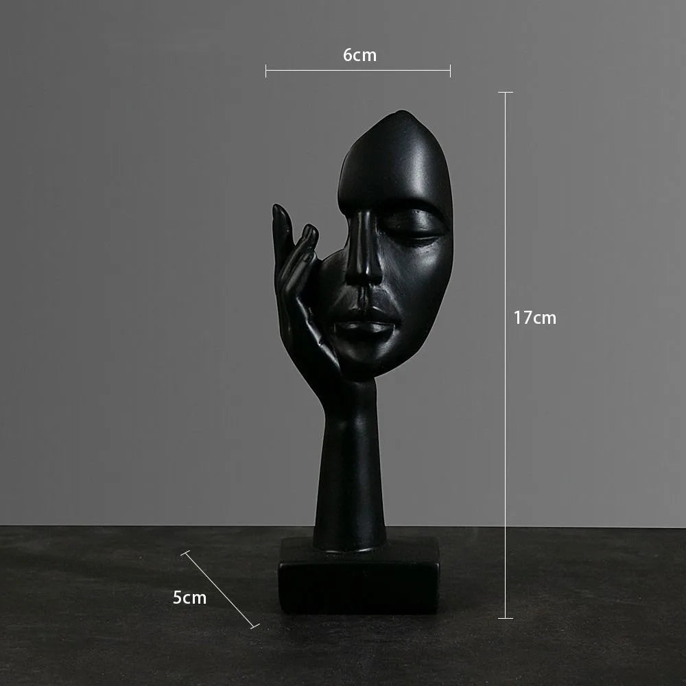 Nordic Resin Abstract Statue Desktop Ornaments Sculpture Figurines Face Character Light Luxury Art Crafts Office Home Decor