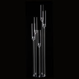 Clear Acrylic Floor Candelabra 5 Arm Tall Candlestick Holder for Wedding Table Centerpiece Ceremony Party Home Decoration 10PCS