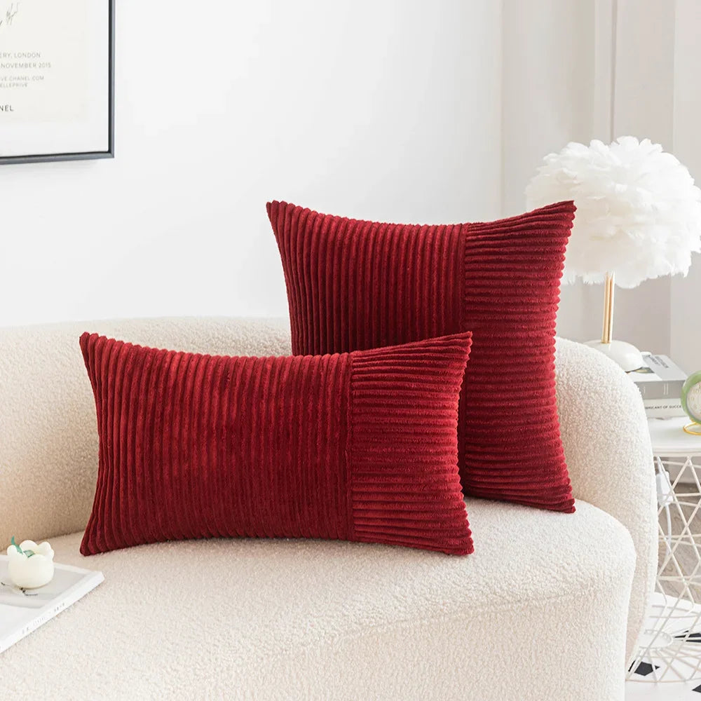 Striped Corduroy Cushion Cover Decorative Pillows for Sofa Living Room Patchwork Throw Pillow Cover Modern Simple Waist Cover