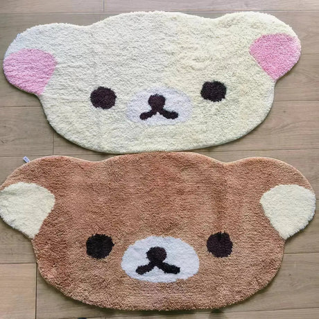 Cartoon Rilakkumas Turftd Rug Kawaii Korilakkuma Bear Floor Mat Bedroom Chair Bedside Lounge Rug Bathroom Doormat Home Decor