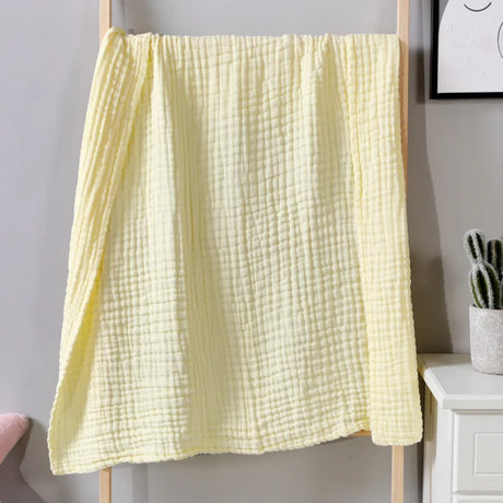 6 Layer Cotton Gauze Blanket Multipurpose Baby Bath Towel Waffle Texture Soft Children's Throw Blanket Without Fluorescent Color