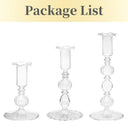 3Pcs Glass Candlestick Holders Glass Taper Candle Holders Groovy Wavy Elegant Candle Stick for Home Party Decoration