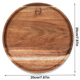 Decorative Tray Round Dinner Plate Wooden Large Wood Platte Dessert Pallet