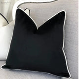 Modern Velvet Pillowcases for Living Room, Black & White Velour Cushion Covers, Sofa Decor, 45x45/50x50/30x50 cm