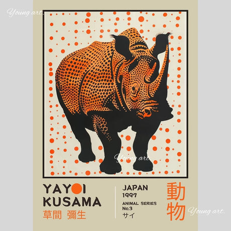 Japanese Yayoi K_Kusama Abstract Canvas Prints Poster Japandi Vintage Animal Aesthetics Art Prints Bedroom Wall Art Home Decor