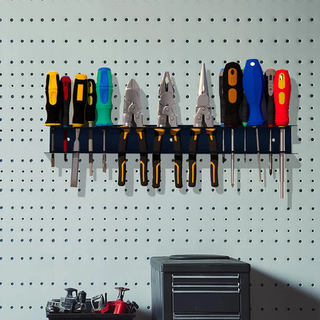 Heavy-Duty Metal Tool Rack, Space-Saving Wall-Mounted Organizer with Powder-Coated Iron, for Storing Screwdrivers, Pliers
