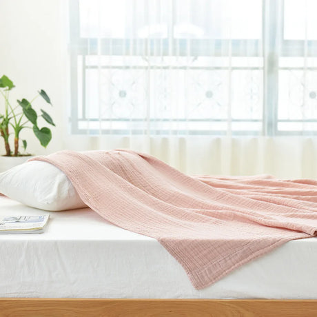 Thin Japan Cotton Yarn Blankets Summer Towel Quilt for Double Queen King Bedspread for Bed Sofa Cover Bedroom Coverlet White