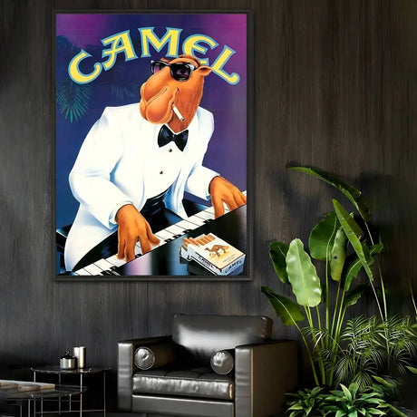 Vintage C-Camel C-Cigarettes Poster Poster Self-Adhesive Wall Art For Living Room Bedroom No Fade Modern Home Decor Stickers