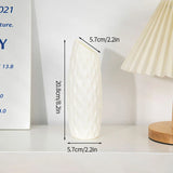 Nordic Vases Pure White Plastic Vases Imitation Ceramic Flower Vases Desktop Flowerpot Wedding Decor Home Ornament