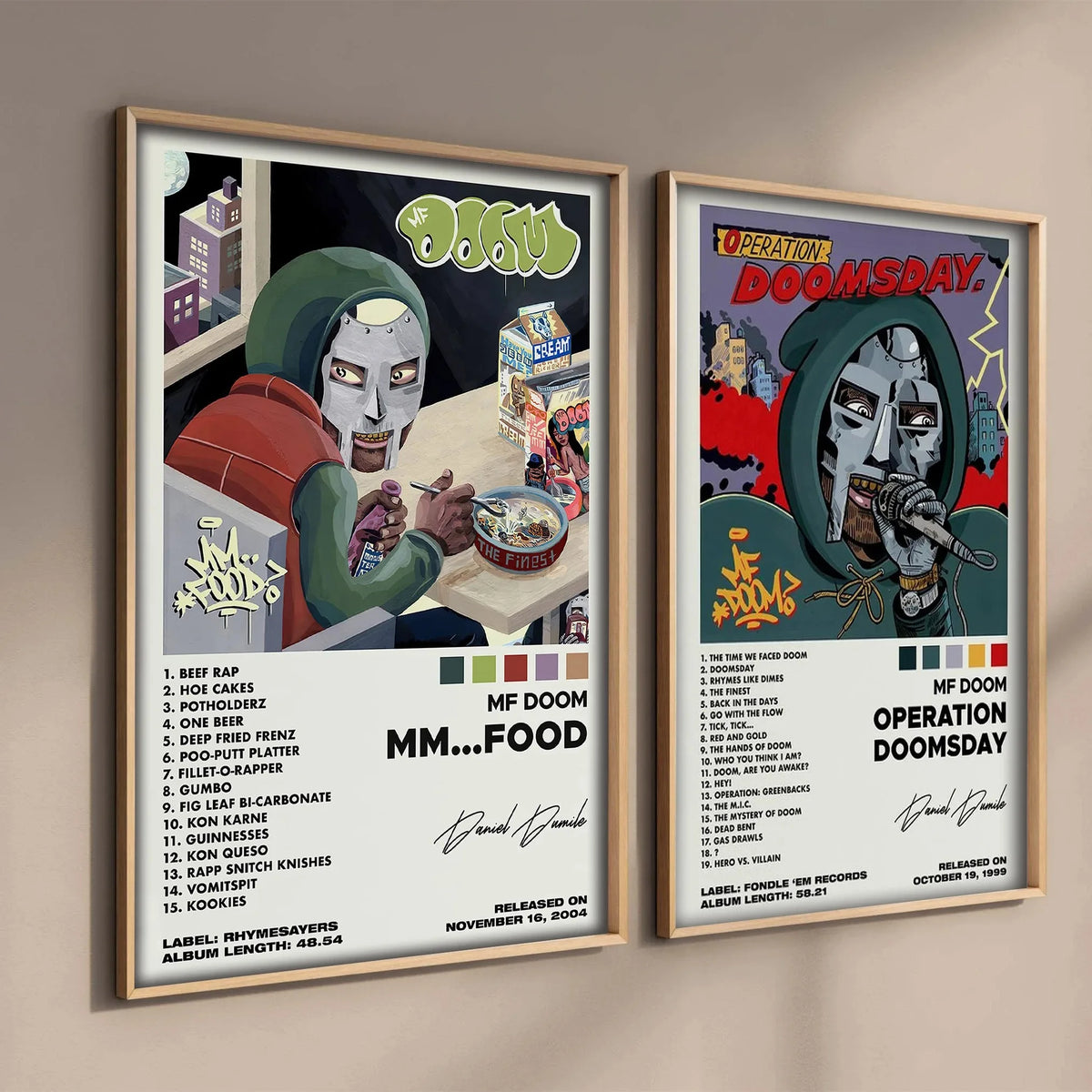 MF Doom Comic Album Poster Aesthetic Rapper Hip Hop Rock Music Band MM Food Mask Canvas For Wall Art Room Decor Home Decoration