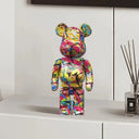 27cm/10Inches Graffiti Bear Figurine Home Decor Animal Abstract Ornament Storage Money Jar Modern Room Sculpture Table Decor
