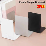 1/2Pcs L-Shaped Simple Bookend Thickened Decorative Desk Bookshelf with Anti-slip Design Plastic Book Stoppers Holders