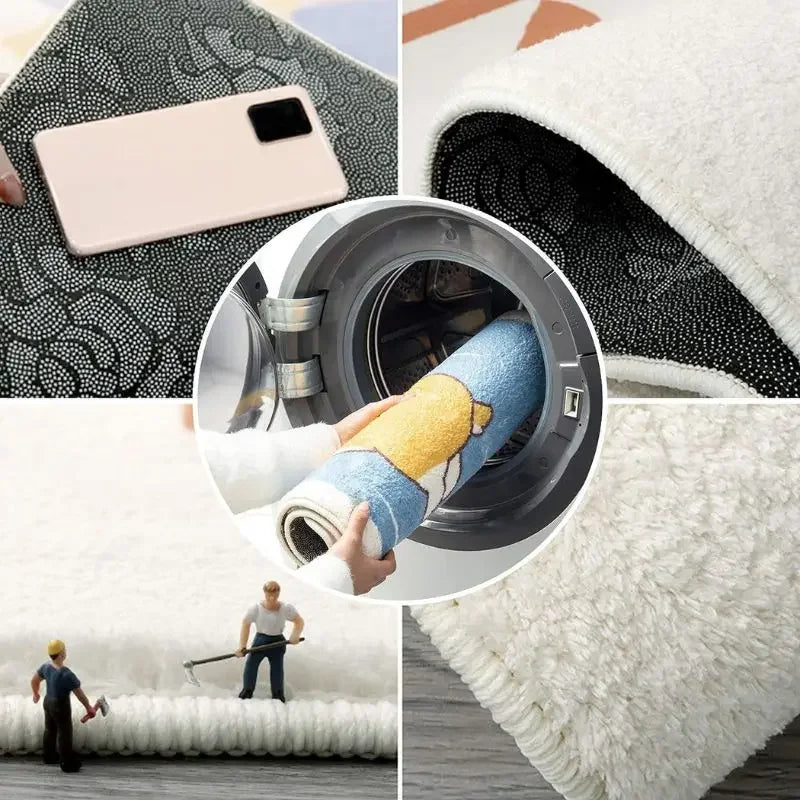 VIKAMA Non-standard Letter Carpet Soft Anti-slip Imitation Cashmere Foot Pad Home Decoration Bedside Rug Entrance Hall Doormat