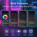 Neon Rope Light, Flexible Led Lights Control with App/Remote, Multiple Modes, Ip65 Outdoor Waterproof, Music Sync Light Strip for Bedroom