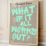 Retro-style "If All Goes Well" Newspaper Layout Posters, Stylish Wall Decorations Inspirational Posters, "If" Themed Posters