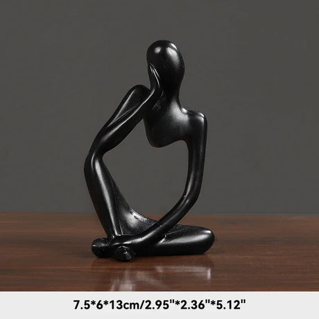Sand Color The Thinker Abstract Statues Sculptures Yoga Figurine Nordic Living Room Home Decor Decoration Maison Desk Ornaments