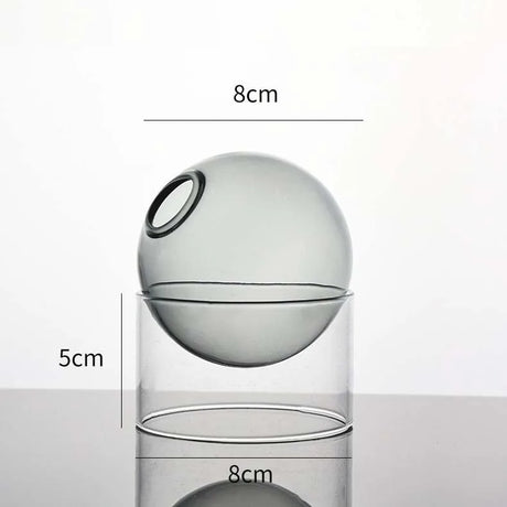 Mini Round Flower Vase Hydroponic Container Micro Landscape Glass Ecological Bottle Borosilicate Glass Bottle With Home Decorate