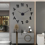 Large wall clock mirror material digital home wall art decoration clock suitable for living room and study wall decoration