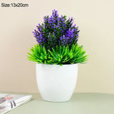 Artificial Plants Potted Green Bonsai Small Tree Grass Plants Pot Ornament Fake Flowers for Home Garden Decoration Wedding Party