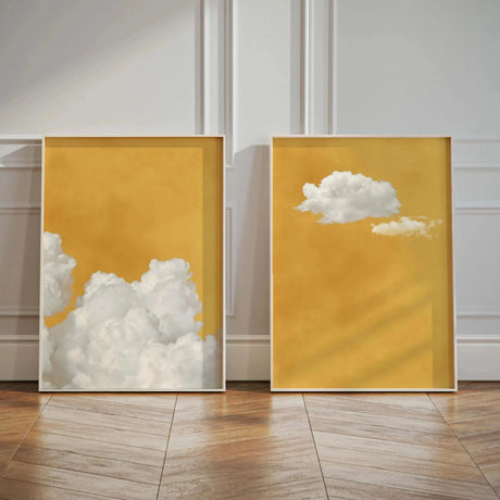 Abstract Blue Cloud Wall Art Poster Minimalist Sky Maximum Compromise Canvas Printmaking for Modern Living Room Home Decor Gifts