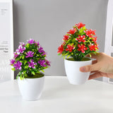 1pc Artificial Potted Plant Small Bonsai Flowers Pot Simulated Tree Ornaments Wedding Home Hotel Office Table Decor Fake Plants