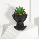 XIYA FLOWER Artificial Aloe Potted Plant Black Miniature Character Pot Fake Potted Plant Wholesale PE Material Home Decoration