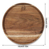 Decorative Tray Round Dinner Plate Wooden Large Wood Platte Dessert Pallet