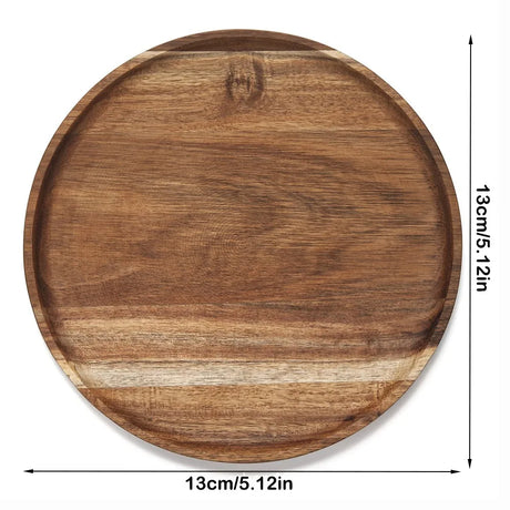 Decorative Tray Round Dinner Plate Wooden Large Wood Platte Dessert Pallet