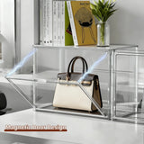 1pc/3pcs Clear Display Case Large Capacity Storage Box Acrylic Organizer Bins For Figures Blind Box Makeup Toy Showcase HangBag