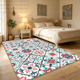 Bohemian Geometric Abstract Style Big Size Rugs for Bedroom Soft Easy Clean Cloakroom Carpet Machine Washable Foldable Patio Mat