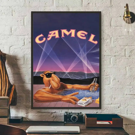 Vintage C-Camel C-Cigarettes Poster Poster Self-Adhesive Wall Art For Living Room Bedroom No Fade Modern Home Decor Stickers