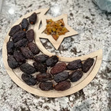 Wooden Moon Star Tray Dessert Snack Plate Serving Platter Home Decor Ornament for Festival Birthday Party Easter Gift