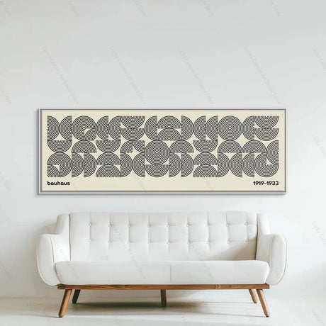 Medieval-modern canvas Bauhaus style decorative poster for living room art with horizontal and vertical geometric lines