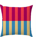 Vibrant Geometric Stripe Pillow Covers, Machine Washable with Zip Closure | Ideal for Living Room Sofa & Bedroom Decor