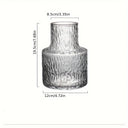 Handmade Glacier Textured Glass Vase, 8cm/3.15inch Caliber for Wide-Mouthed Floral for Decorating Living Rooms and Dining Tables