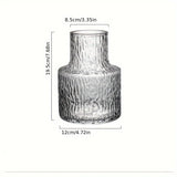 Handmade Glacier Textured Glass Vase, 8cm/3.15inch Caliber for Wide-Mouthed Floral for Decorating Living Rooms and Dining Tables
