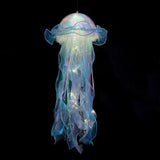 Jellyfish Colorful Nightlight Button Battery Hanging Ceiling Lantern with Ribbon&Bead LED Bulbs for Children Bedroom