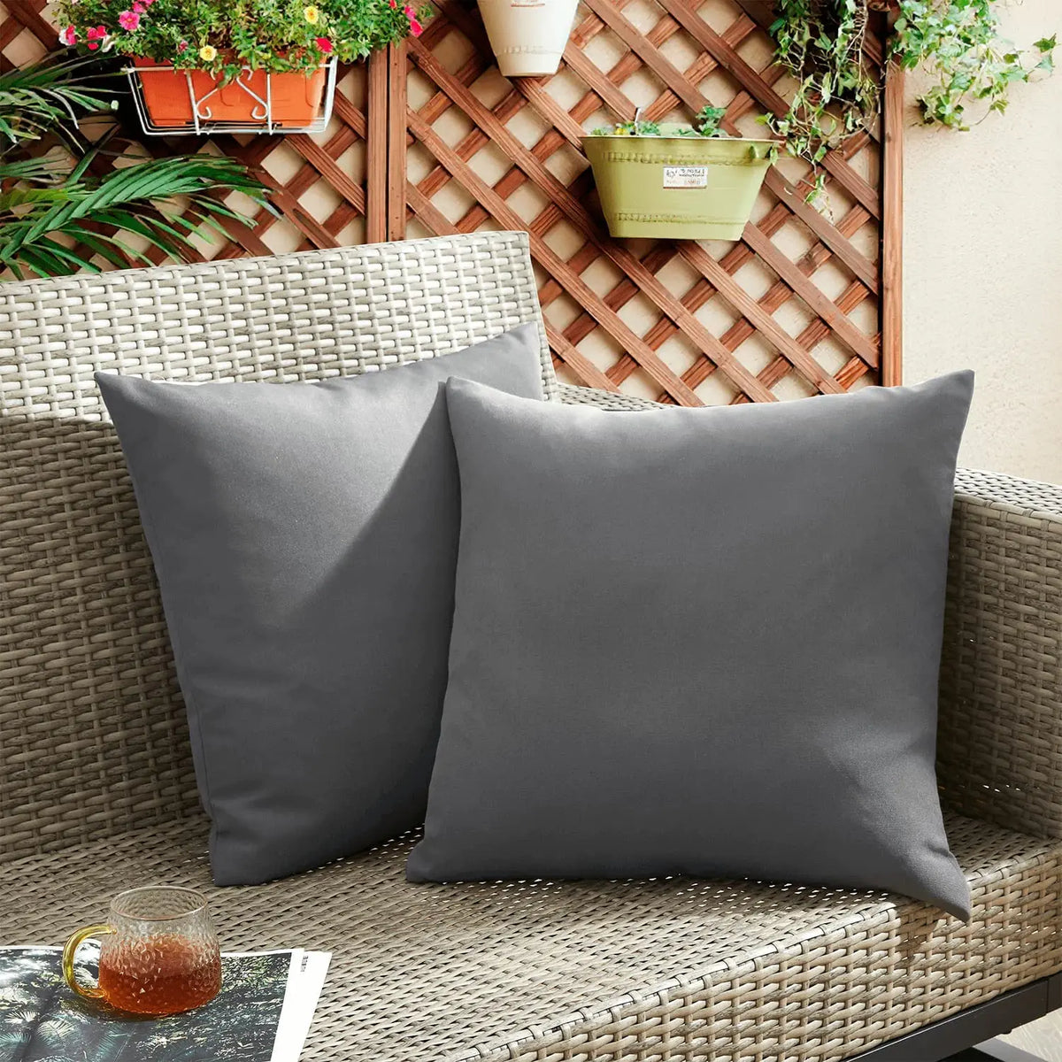 1pc Outdoor Waterproof Throw Pillow Covers Decorative Square Cushion Case Patio Pillows for Couch Room Decor