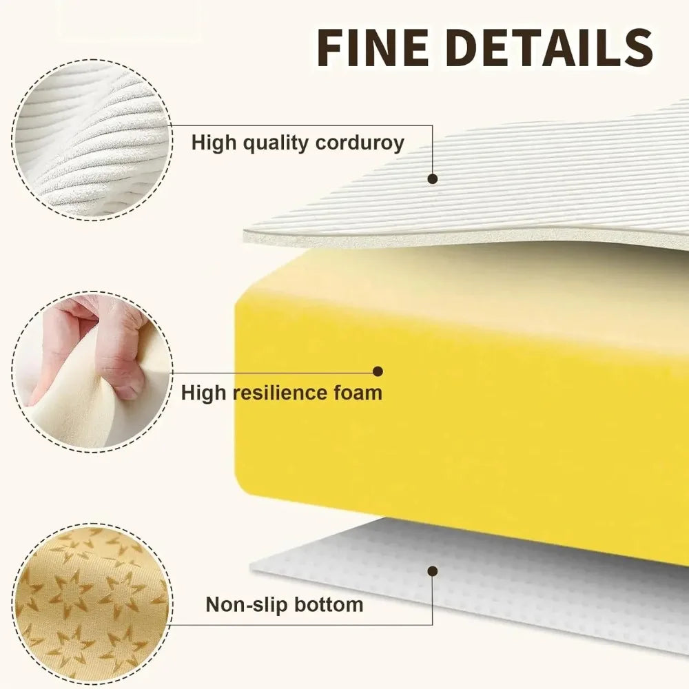 Custom Corduroy Corner Floor Cushion Right Angled Fan-Shaped Cushion Meditation Floor Pillows Cushion Yoga Cushions Seating Pads