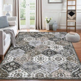 VIKAMA Bohemian Moroccan Carpet Soft Non-Slip Living Room Sofa Coffee Table Mat Bedroom Walk-in Closet Area Rug Home Decoration