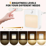 Night Light Motion Sensor With LED Light EU/US Plug Lamps Children's Night Light Wireless Night Lamp For Bedside Table Bedroom Portable Night Light, Night Light