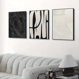 3pcs Abstract Black and White Canvas Wall Art Set Posters, Texture Paintings, Ideal Gift for Room Decoration