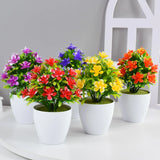 1pc Artificial Potted Plant Small Bonsai Flowers Pot Simulated Tree Ornaments Wedding Home Hotel Office Table Decor Fake Plants