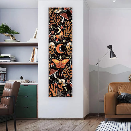 Floral & Plants Chart Vertical Tapestry Mushrooms Wall Hanging Reference Illustrative Botanical Art Tapestry Flowers Home Decor