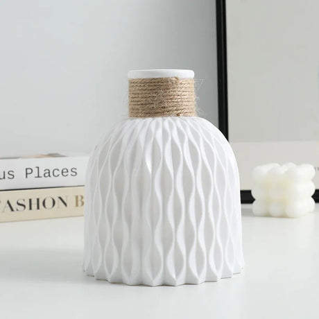 1PC Water Ripple Vase - Flower Pot Basket, Twine Plastic Vase, Small Fresh Flower Arrangement Vase, Scandinavian Home Decoration