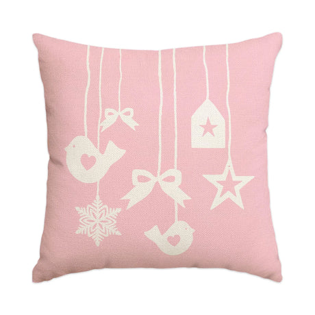 1/4pcs Christmas Pillow Cover, Pink Printed Cushion Cover, Farmhouse Decorative Sofa, Christmas Decoration (without Pillow Core)