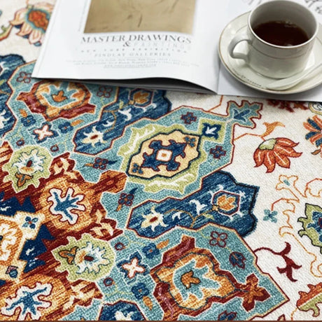 Carpet for Living Room Retro Bohemian Floral Abstract Large Area Rug Home Decoration Pastoral Ethnic Style Bedroom Mat ковер