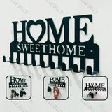 "Home Love" Shaped Key Holder with Hooks - No-Drill Wall Mount, Metal Organizer for Living Room Decor,Key Rack | Key Hanger Wall